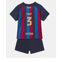 Barcelona Gerard Pique #3 Hjemmebanesæt Børn 2022-23 Kortærmet (+ Korte bukser)